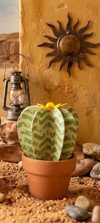 Origami "Cactus rayure"