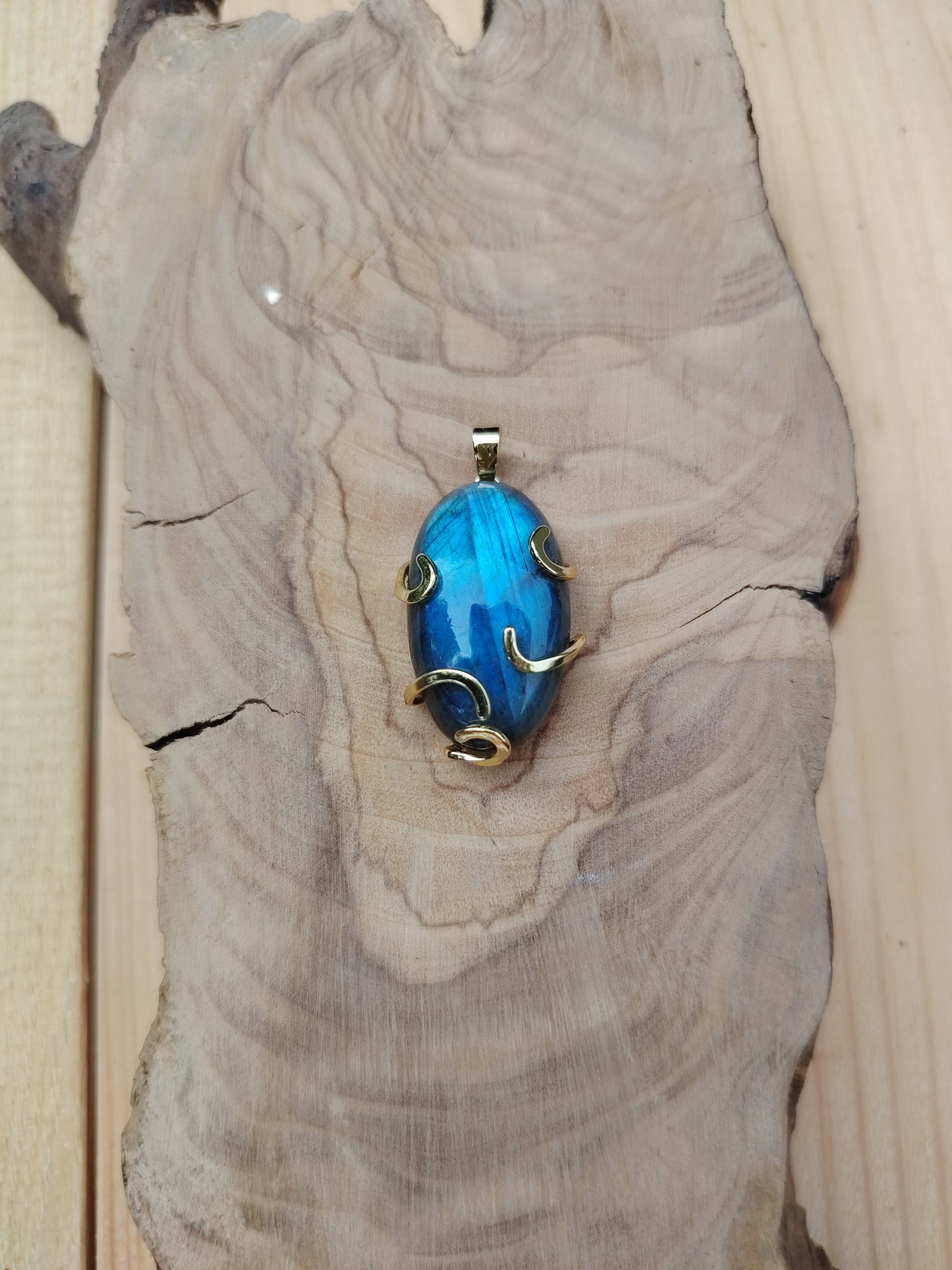 Pendentif "Labradorite Bleu ciel"