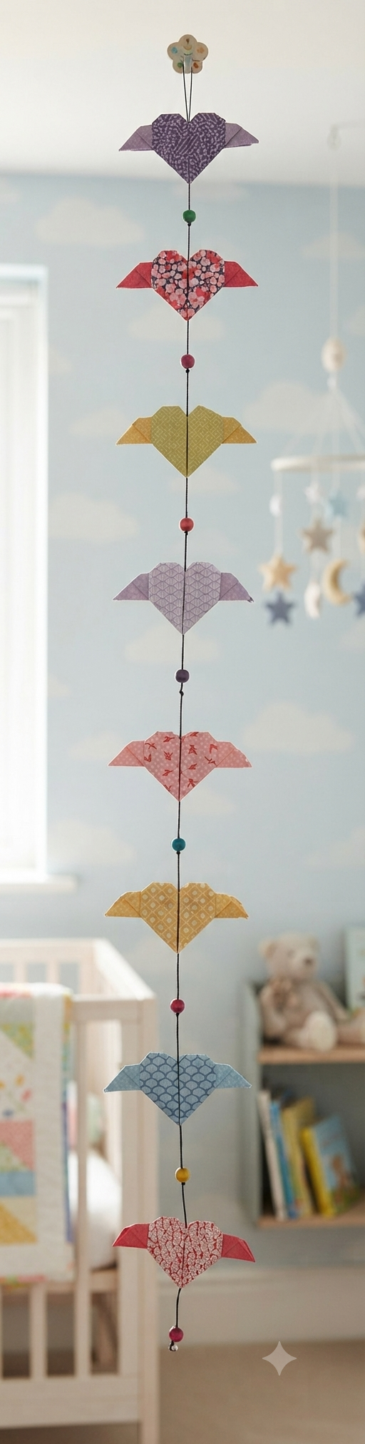 Origami suspension " Coeur ailé"