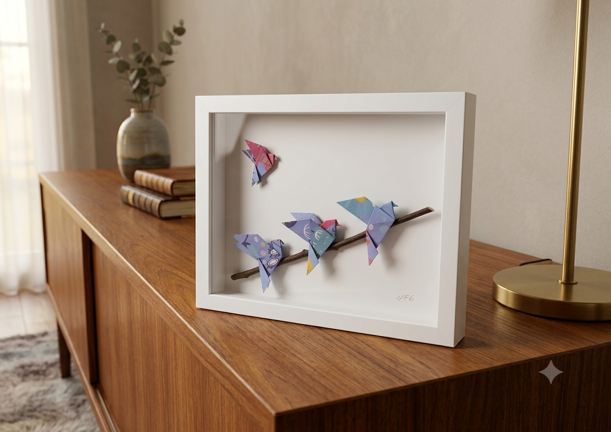 Tableau "Oiseaux bleu Violine"