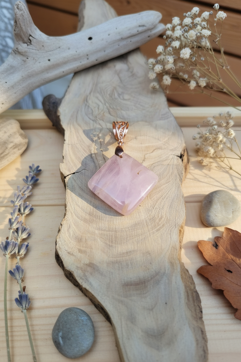 Pendentif "Quartz-Rose"