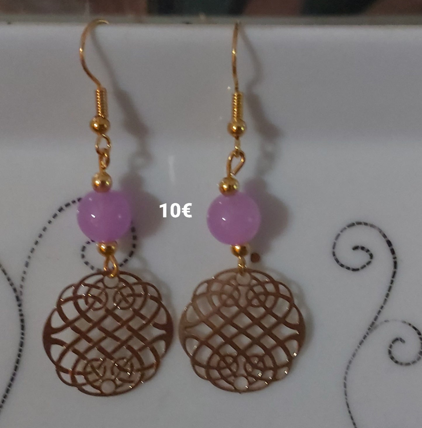 Boucles d'oreilles "perle rose"