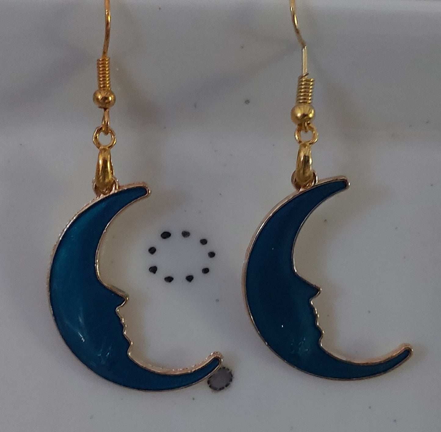 Boucles d'oreilles "lune bleu"