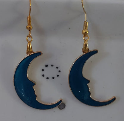 Boucles d'oreilles "lune bleu"