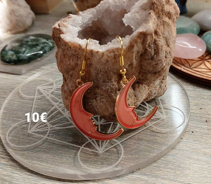 Boucles d'oreilles "Lune rose"