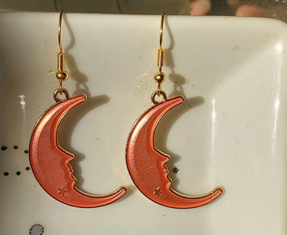 Boucles d'oreilles "Lune rose"