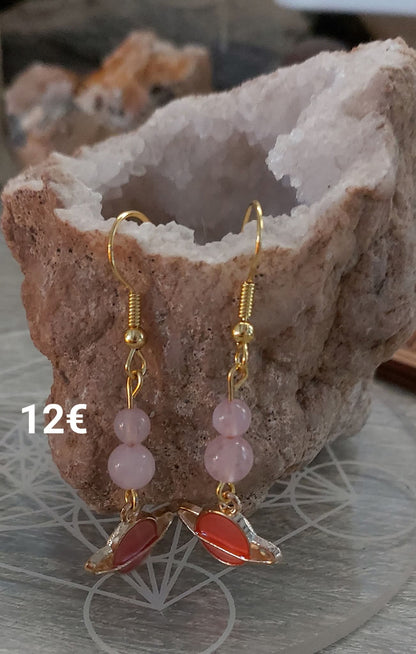 Boucles d'oreilles #planète rose "