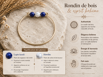 Bracelet "Jonc bleu blanc"