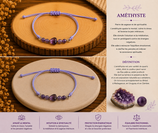 Bracelet "Coeur Violette"