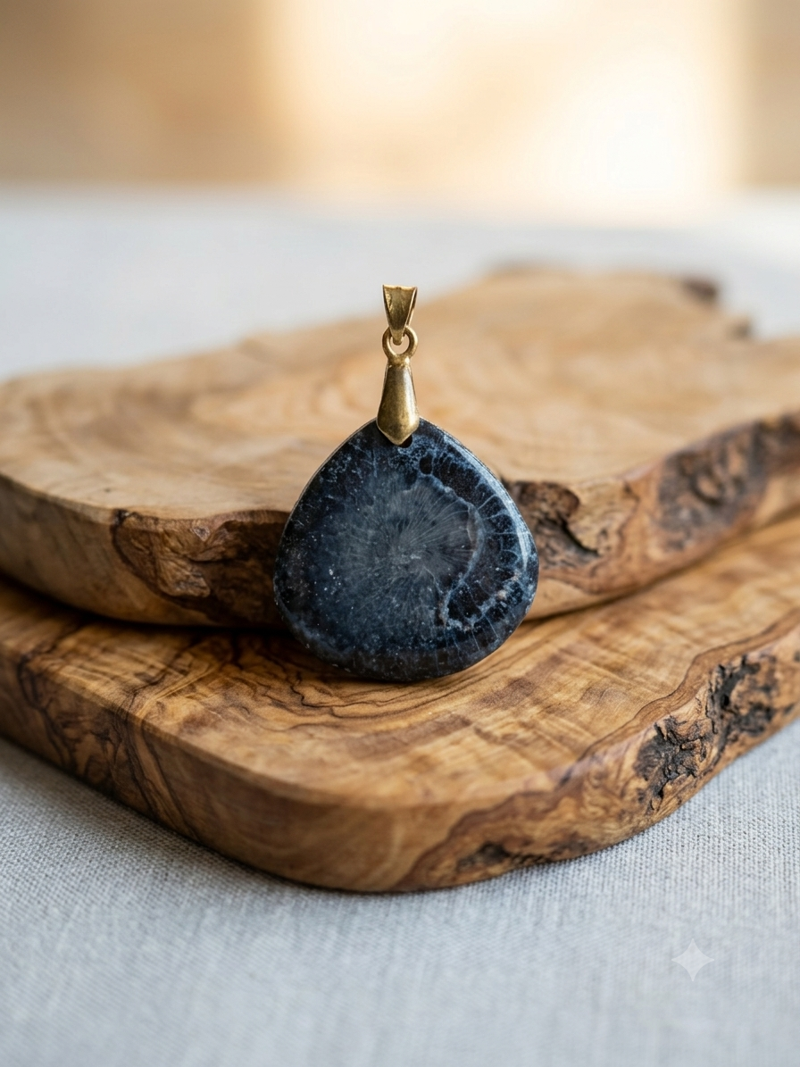 Pendentif "Jaspe fossile Corail"