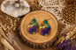 Boucles d'oreilles " Gouttes en bois colorés"