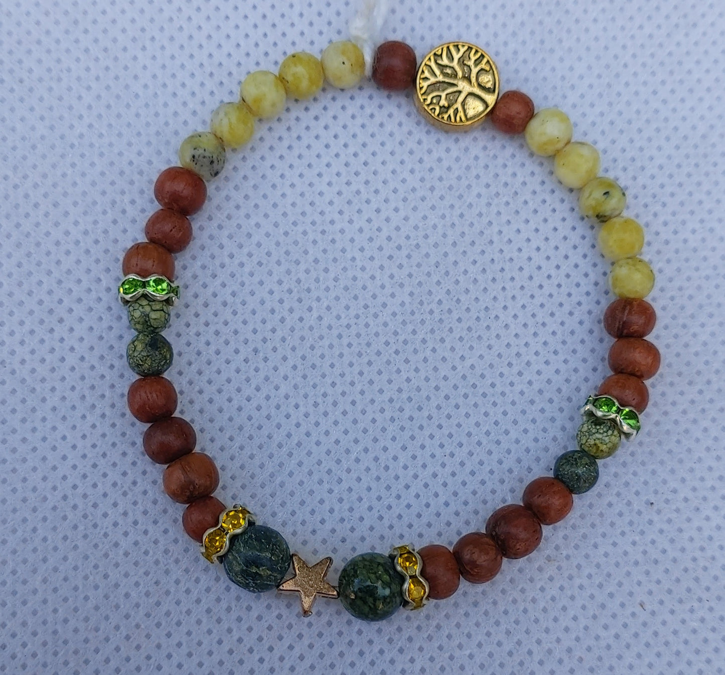 Bracelet"Serpentine verte et jaune"