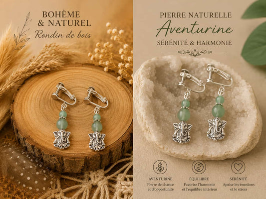 Boucles d'oreilles "Aventurine"