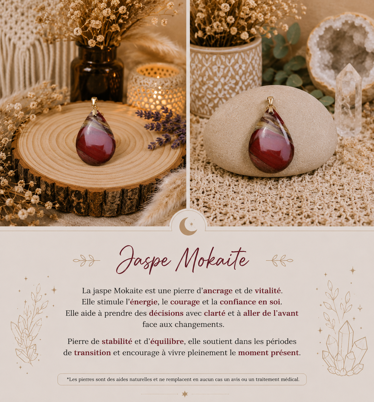 Pendentif "Jaspe-Mokaite"