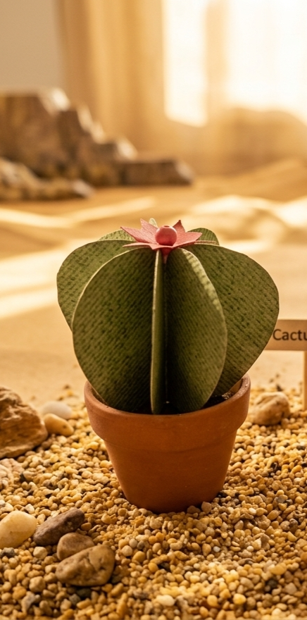 Origami "Cactus vert clair"