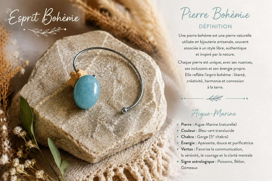 Bracelet "Jonc Aigue-Marine"