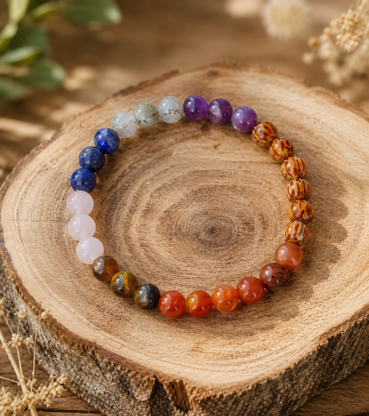 Bracelet " Bois 7 Chakras"