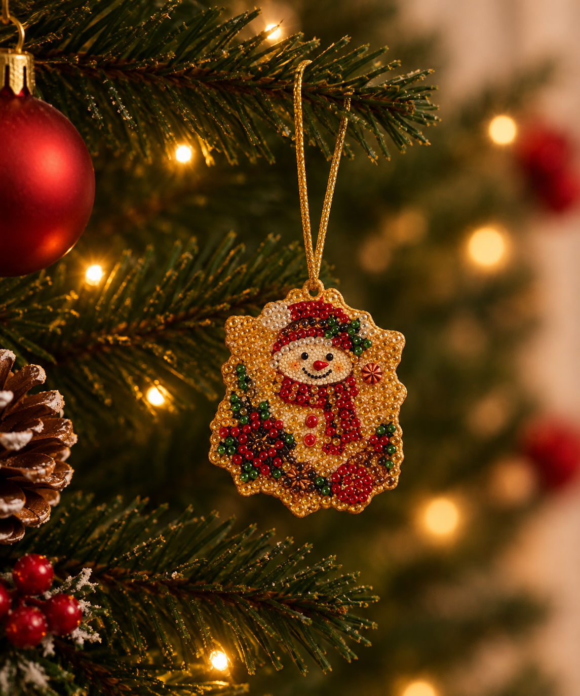 Décoration de Noël en bois (bonhomme de neige)