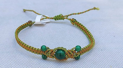 Bracelet "Macramé Malachite"
