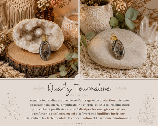 Pendentif "Quartz-tourmaline"