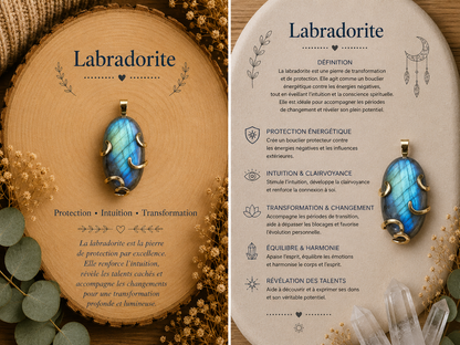 Pendentif "Labradorite Bleu ciel"