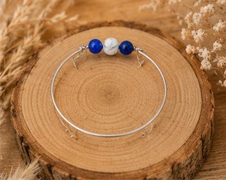 Bracelet "Jonc bleu blanc"