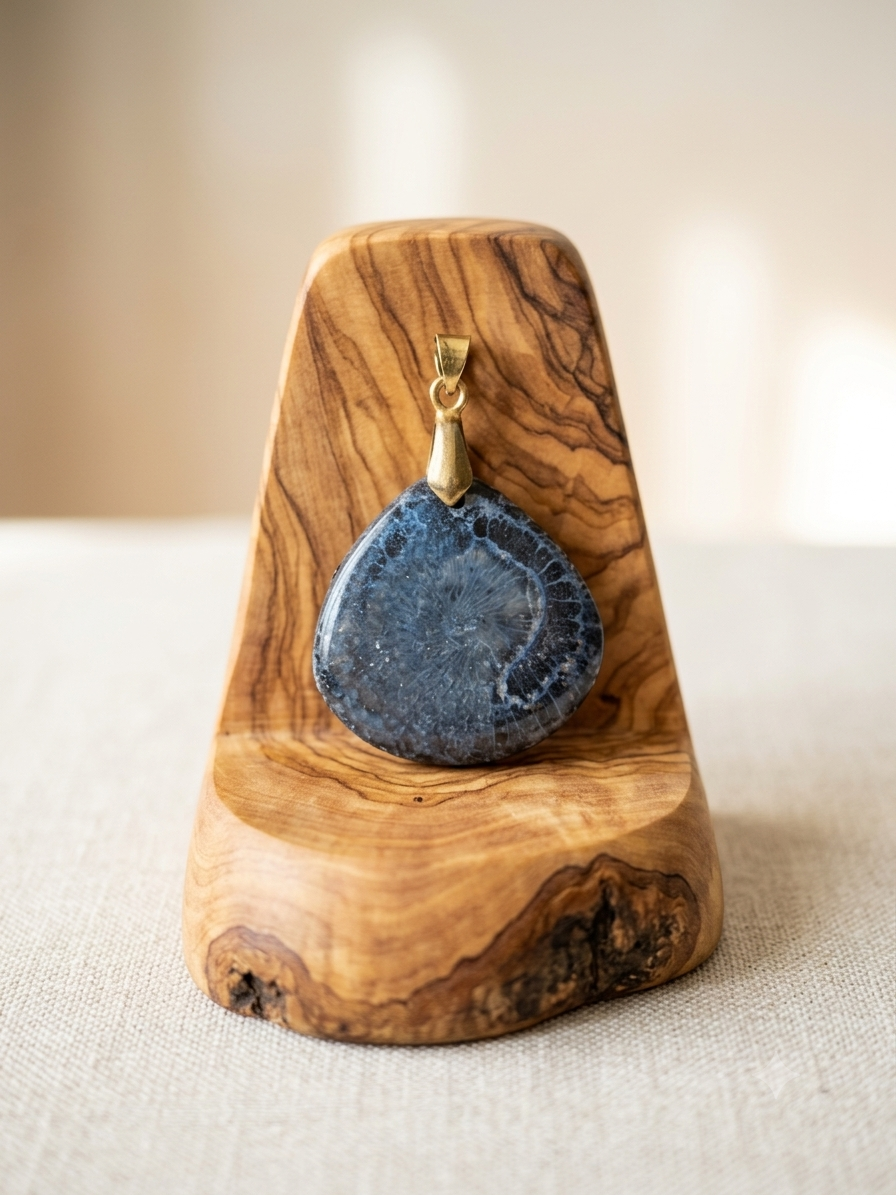 Pendentif "Jaspe fossile Corail"