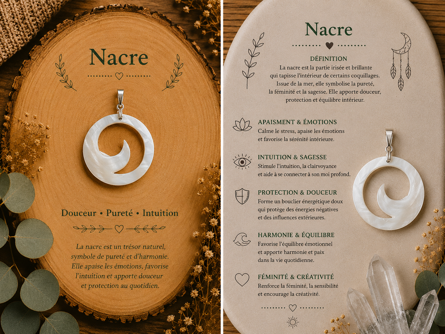 Pendentifs "Nacre"