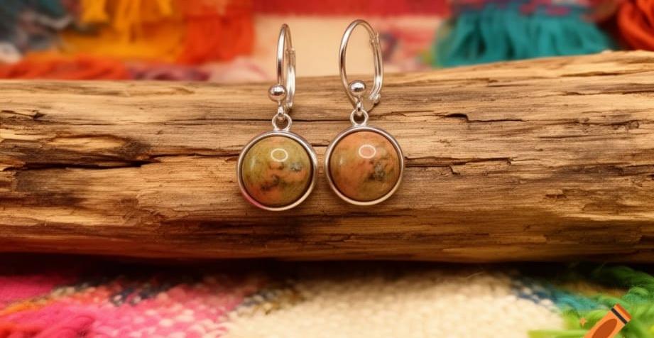 Boucles d'oreilles "Unakite"
