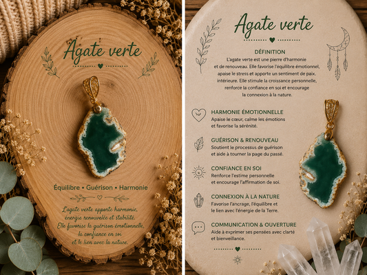 Pendentif "Agate verte"