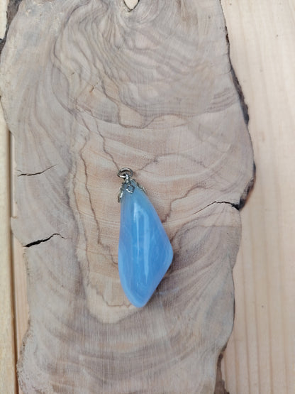 Pendentif "Calcédoine Bleu ciel"