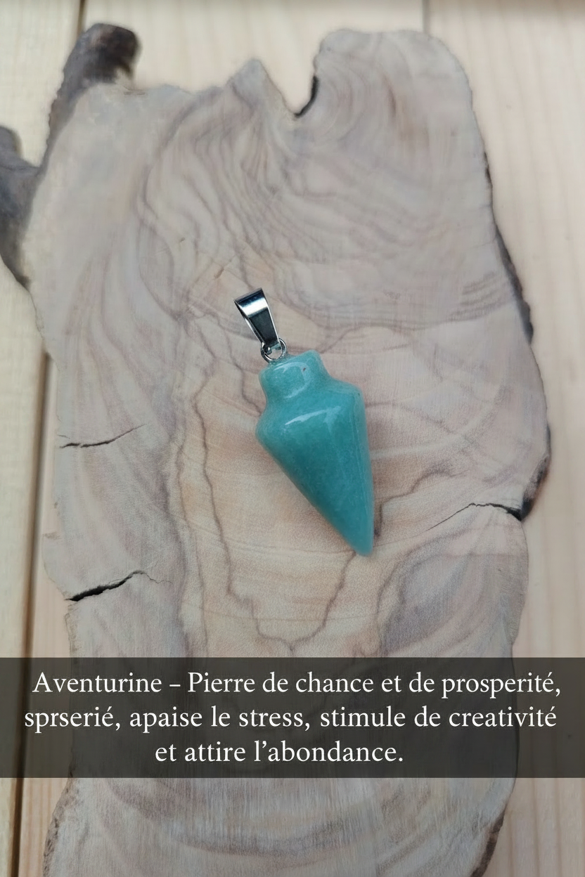 Pendentif "Pointe d'Aventurine"