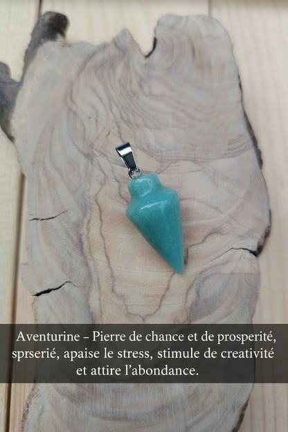 Pendentif "Pointe d'Aventurine"
