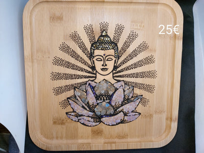 Tableau Gravure" tableau Boudha fleur de lotus"