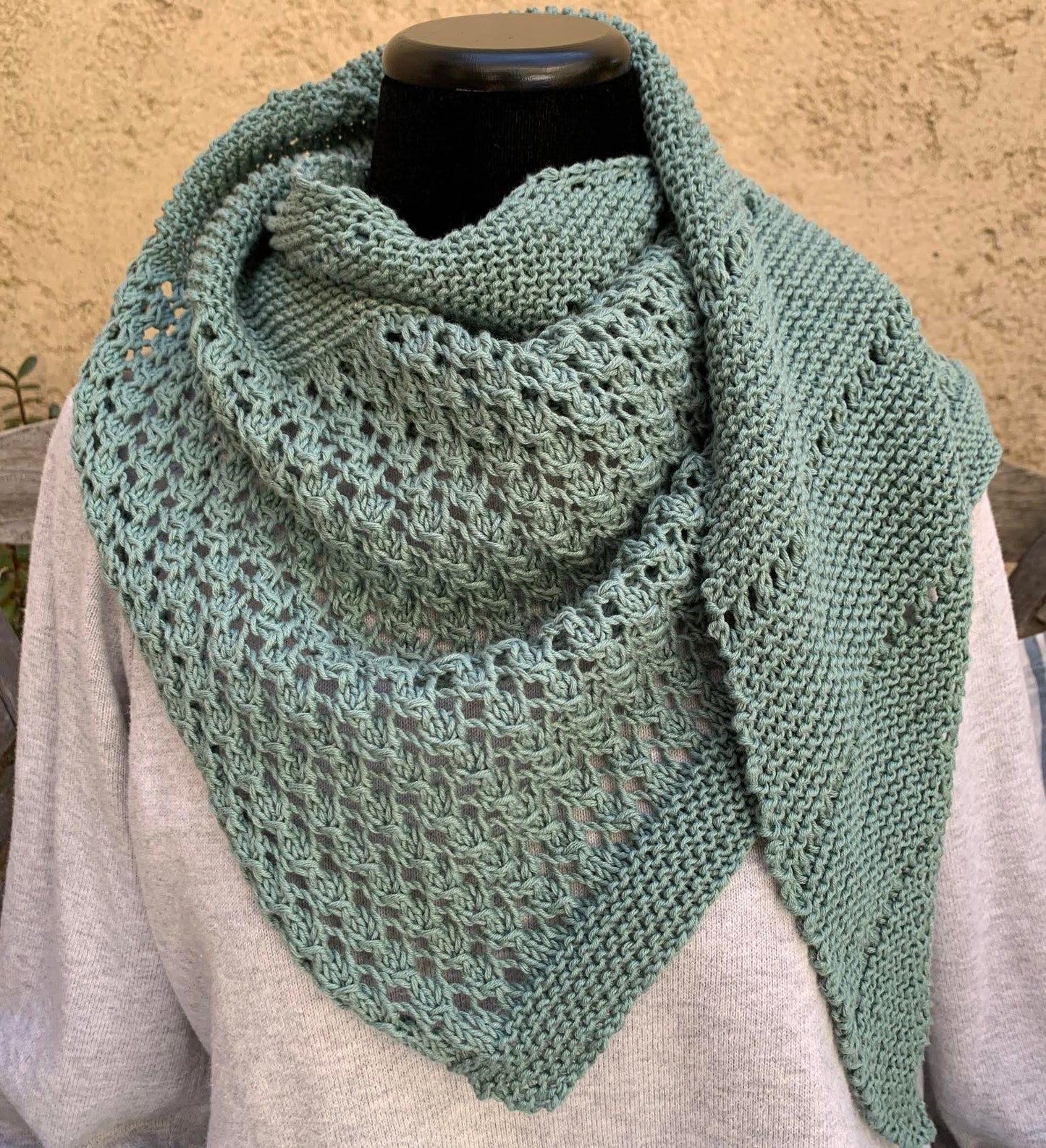 Echarpe " Cheche en coton vert"