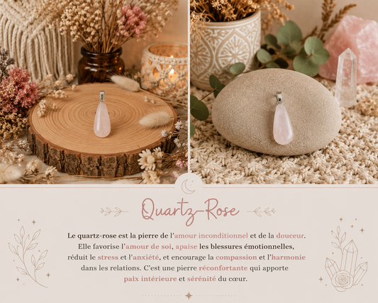 Pendentif "Goutte Rose"