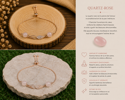 Bracelet " Aile rosé"