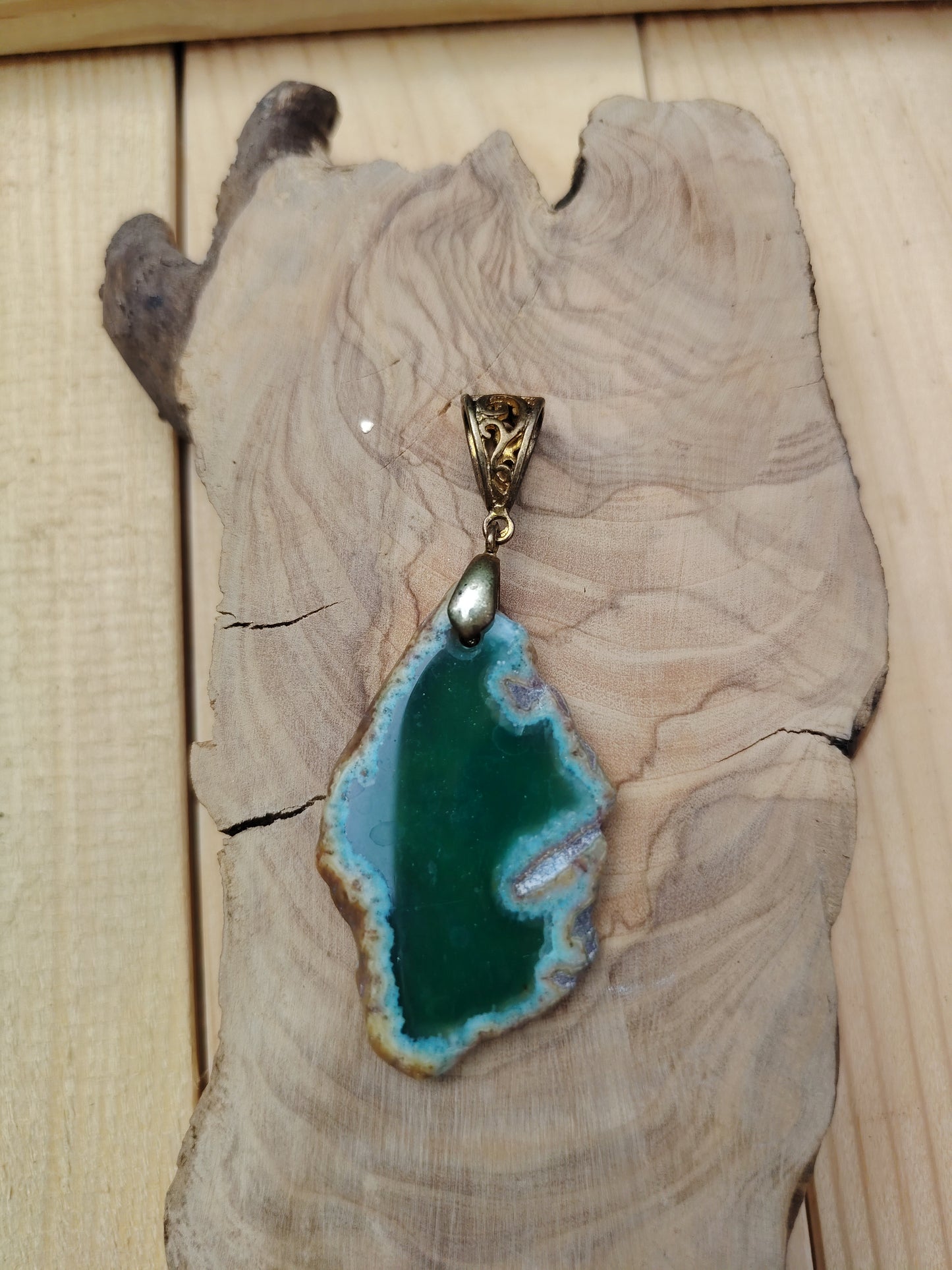 Pendentif "Agate verte"