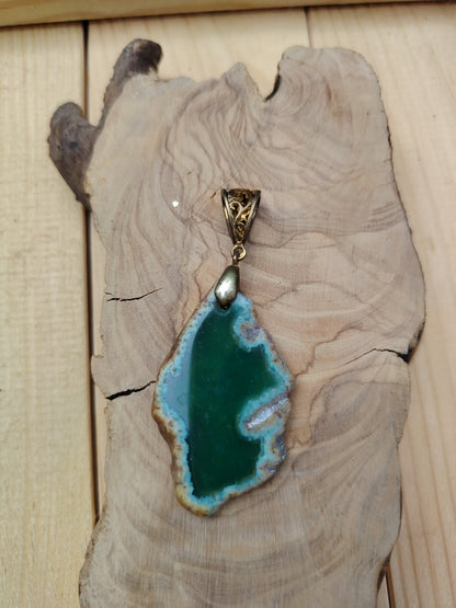 Pendentif "Agate verte"