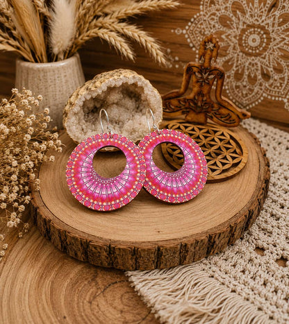Boucles d'Oreilles "Bois coloré"