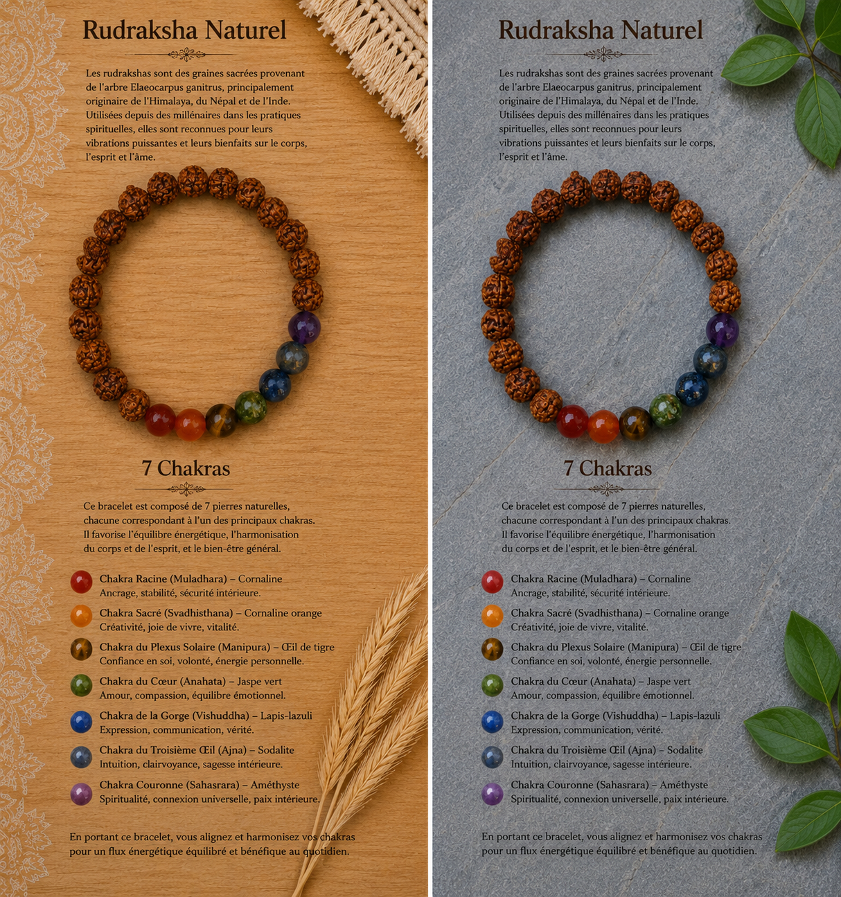 Bracelet " Rudraksha chakras"