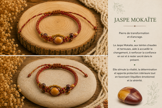 Bracelet "Macramé Jaspe Mokaite"