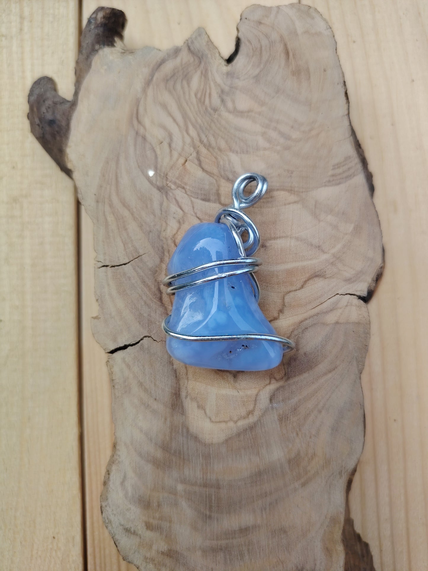 Pendentif "Calcédoine Bleu"