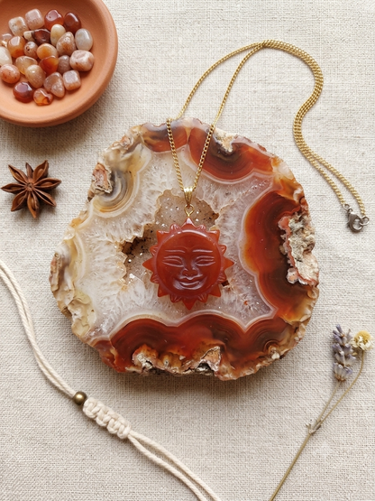 Pendentif "Soleil Cornaline"