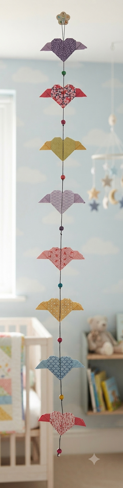 Origami suspension " Coeur ailé"
