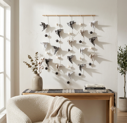 Origami " l'envolée noir et blanc"