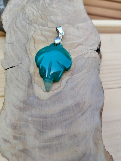 Pendentif "Agate Feuille"