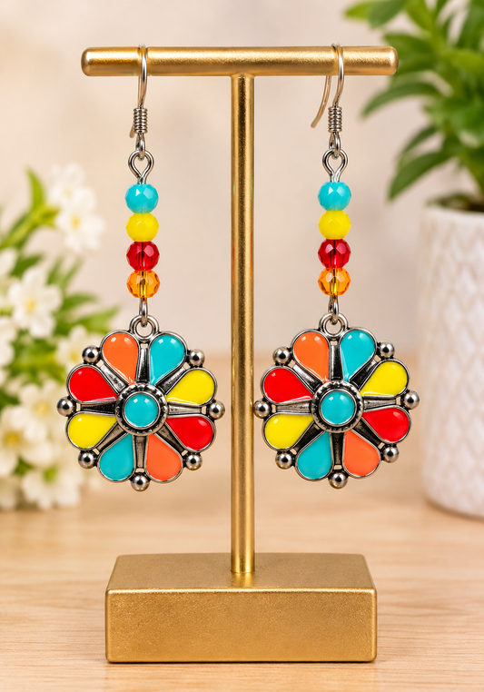 Boucles d'oreilles "perles colorées"