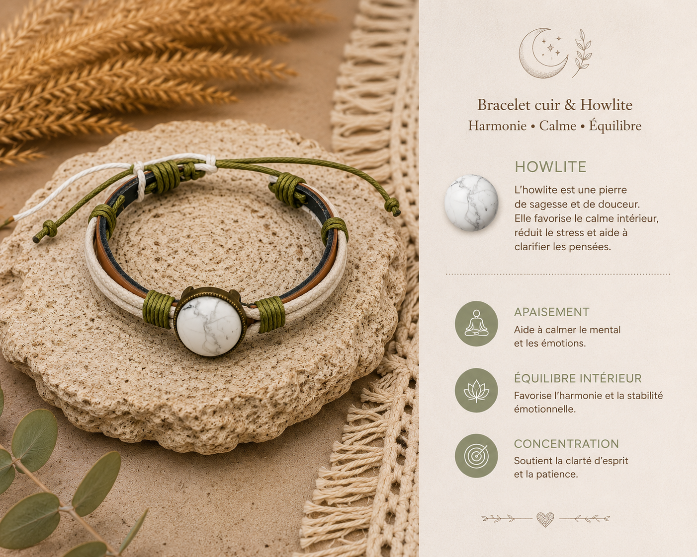 Bracelet "Howlite"