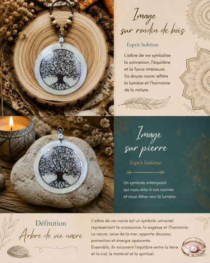 Pendentif "Grand arbre de vie Nacré"bis
